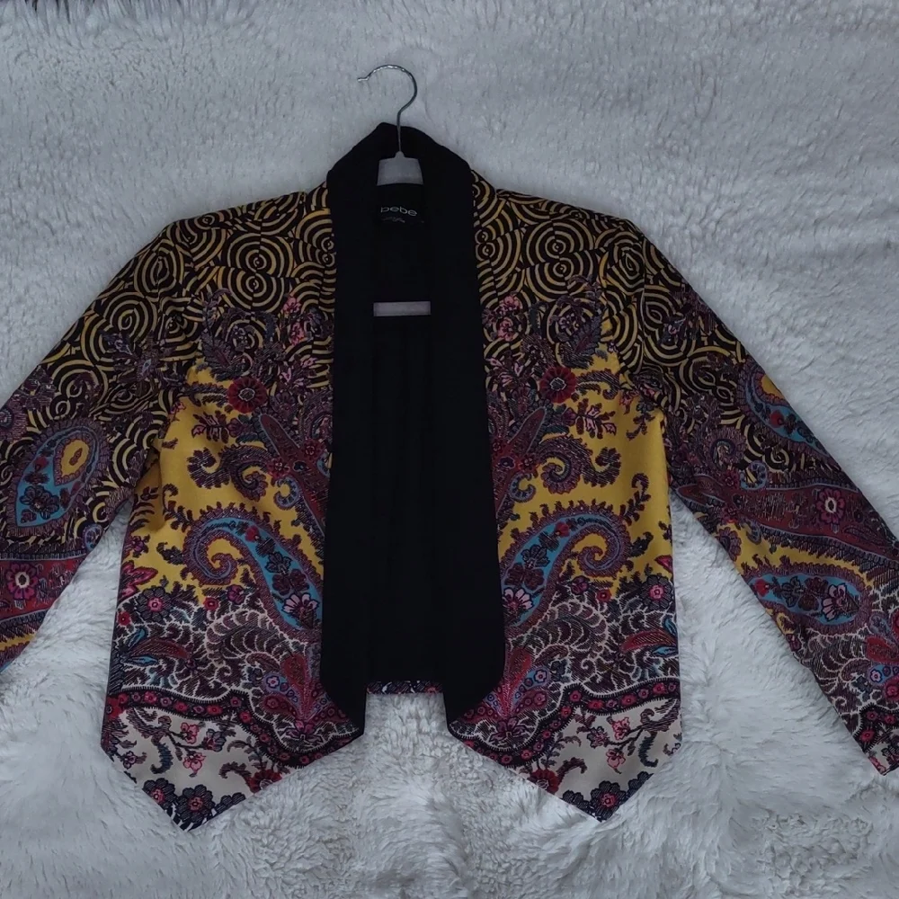 Bebe Women's Vibrant Paisley Blazer, Size S/P - Picture 13 of 16
